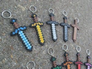 Minecraft Perler Bead Keychain