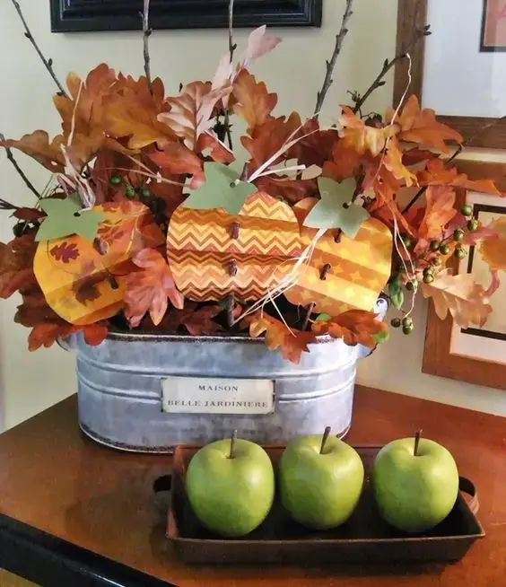 Pleated Paper Pumpkin Decoration