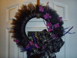 Black Tulle Halloween Wreath
