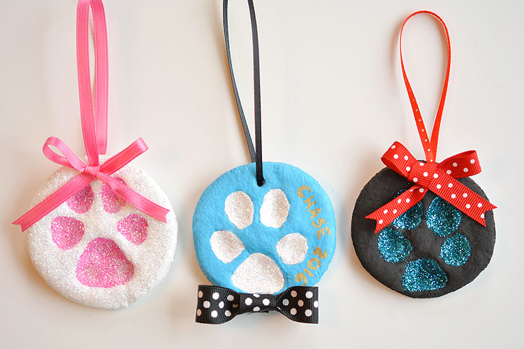 Salt Dough Paw Print Ornaments