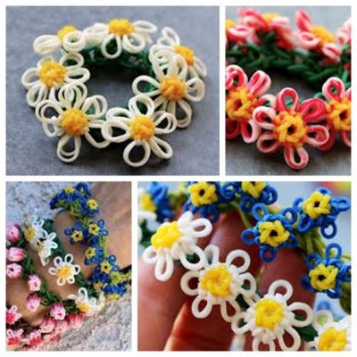 Daisy Flower Rainbow Loom Bracelet