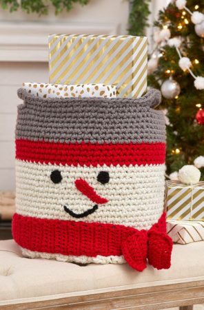 Crochet Snowman Basket