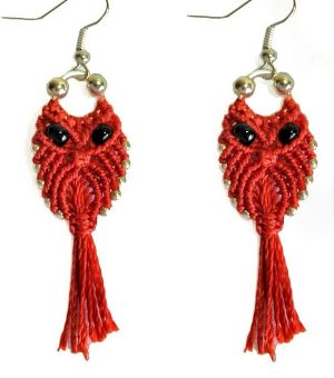 Macrame Owl Earrings