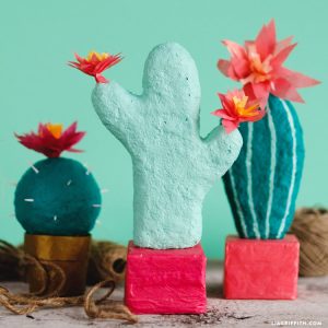 Paper Mache Cactus DIY