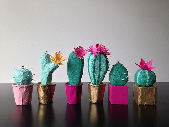 Denken was Flipper 9 DIY Paper Mache Cactus Crafts | Ideas for DIY