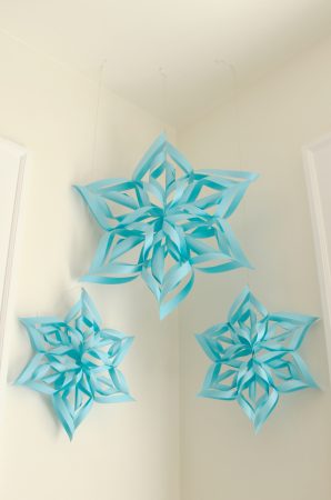 3D Paper Cutout Snowflakes