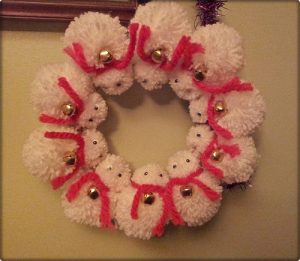Snowman Pom Pom Wreath