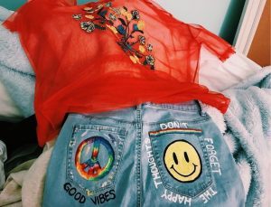 Cute Painting on Jeans