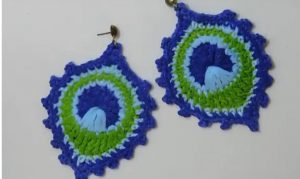 Crochet Peacock Earrings Pattern