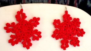 Crochet Snowflake Earring Pattern