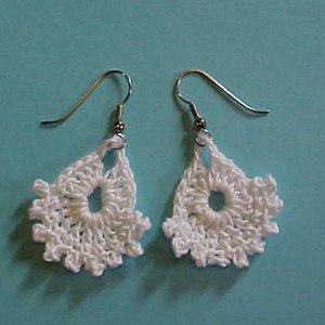 White Dainty Crochet Earrings